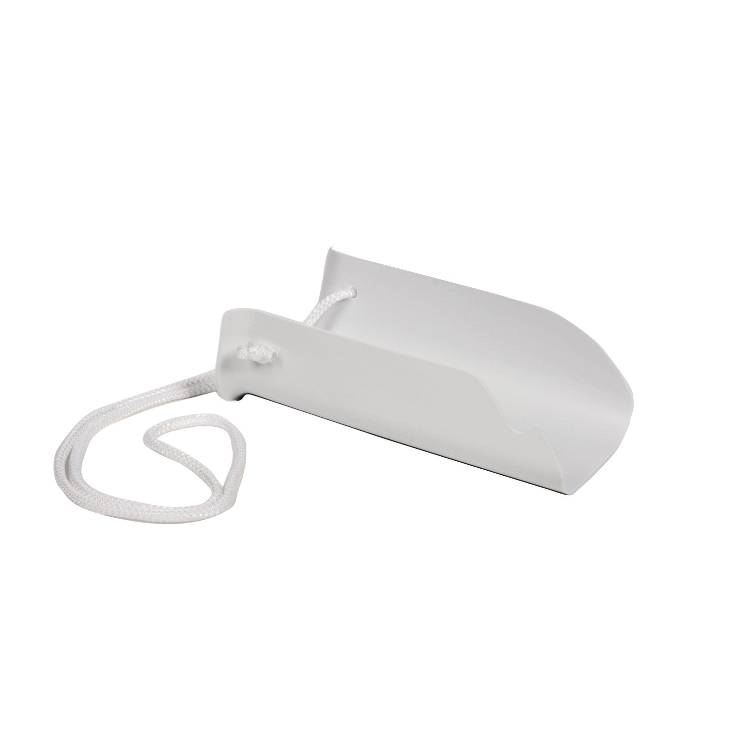 AliMed Extra-Wide Single-Cord Sock Aid, a white plastic device with a handle and cord to assist in pulling on socks, is shown.