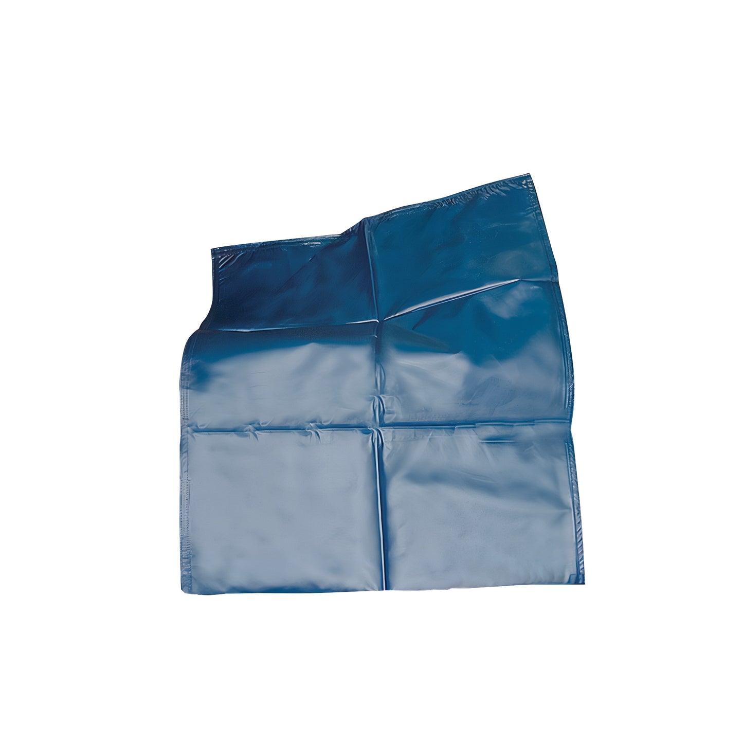 A blue rectangular sheet with multiple creases, identified as the SafetySure Car Ease, used for easy transfer in vehicles.