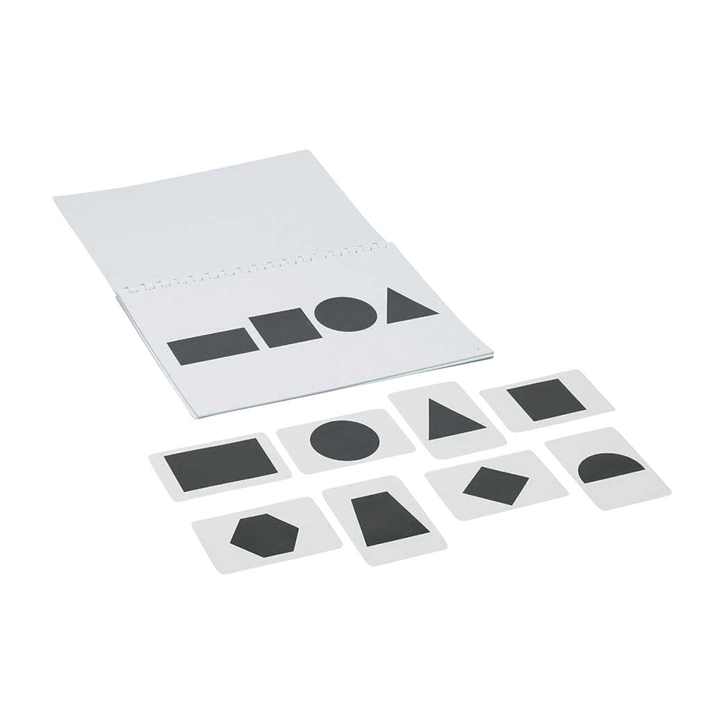 The Cognitive Performance Test, Revised (CPT) includes cards with black geometric shapes for cognitive assessment activities.