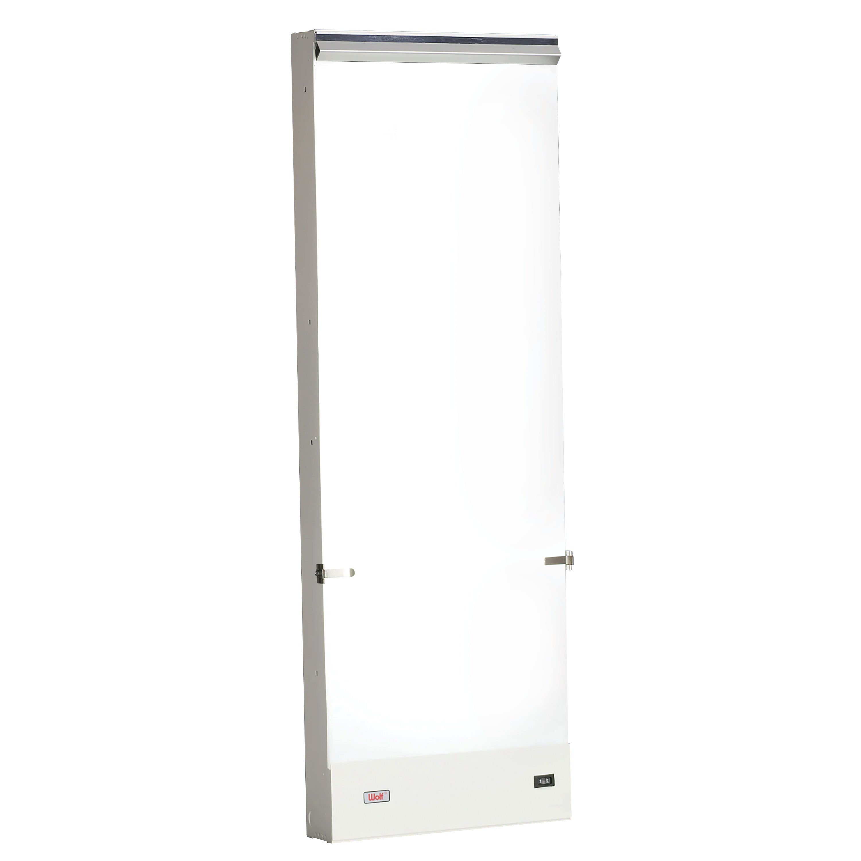 The Wolf Trimline Spinal 36 Illuminator is a tall, rectangular medical lightbox used for viewing spinal X-rays.
