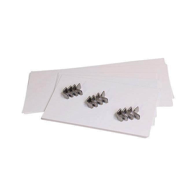 Waterloo Healthcare Steel Medical Cart Accessory: Cut & Clip Drawer Divider System with metal clips and rectangular dividers.