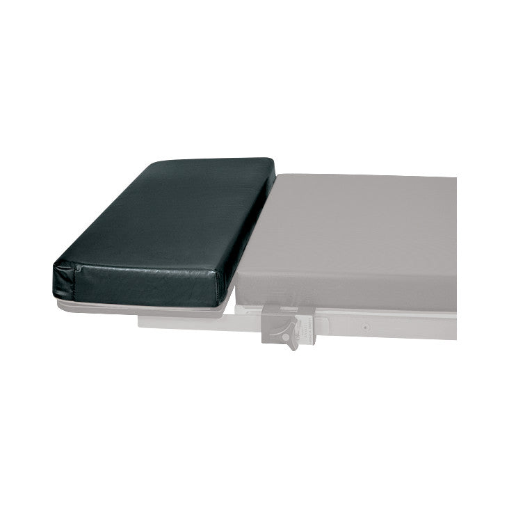 Replacement Pad for Allen Foot Extension in black, shown attached to part of a medical table, with surrounding areas grayed out.