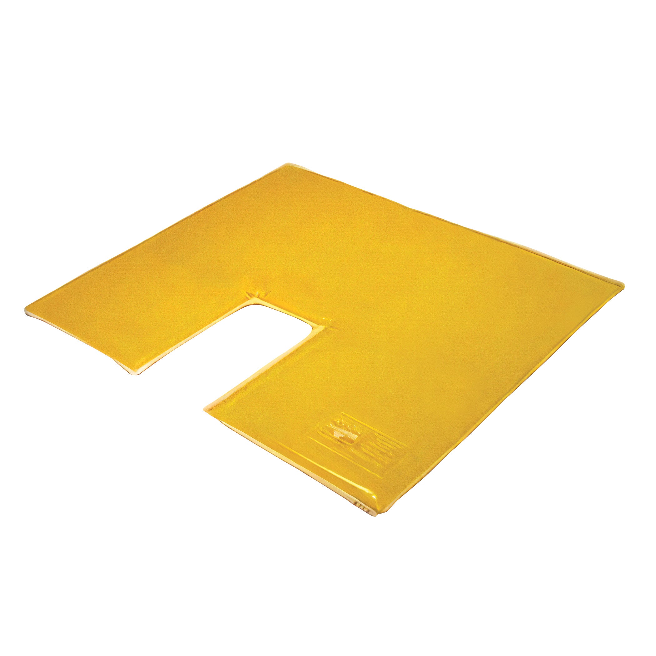 AliMed AliGel Andrews Frame Knee Pad is a yellow, U-shaped gel pad designed for knee support and pressure relief in medical settings.
