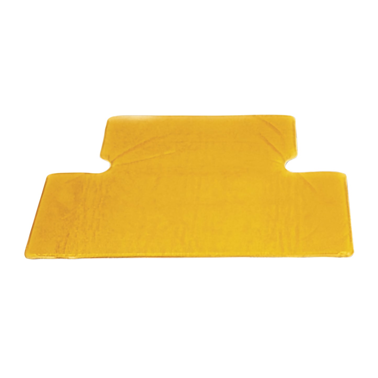 A yellow AliMed AliGel T-Shaped Vac-Pac Cover with a symmetrical design and a notch on each side.