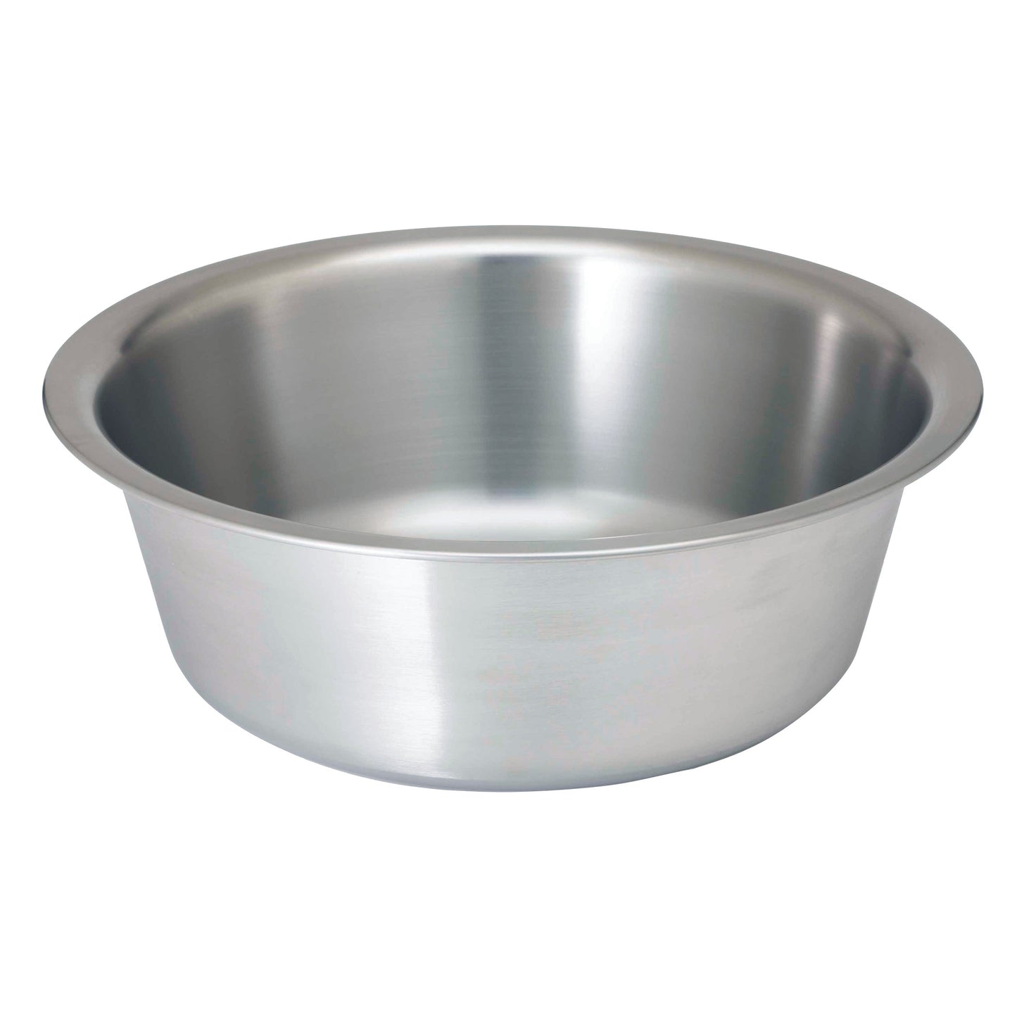 Polar Ware Stainless Steel 7-Qt. Solution Basin, medium-sized, with a smooth reflective surface and a wide rim.