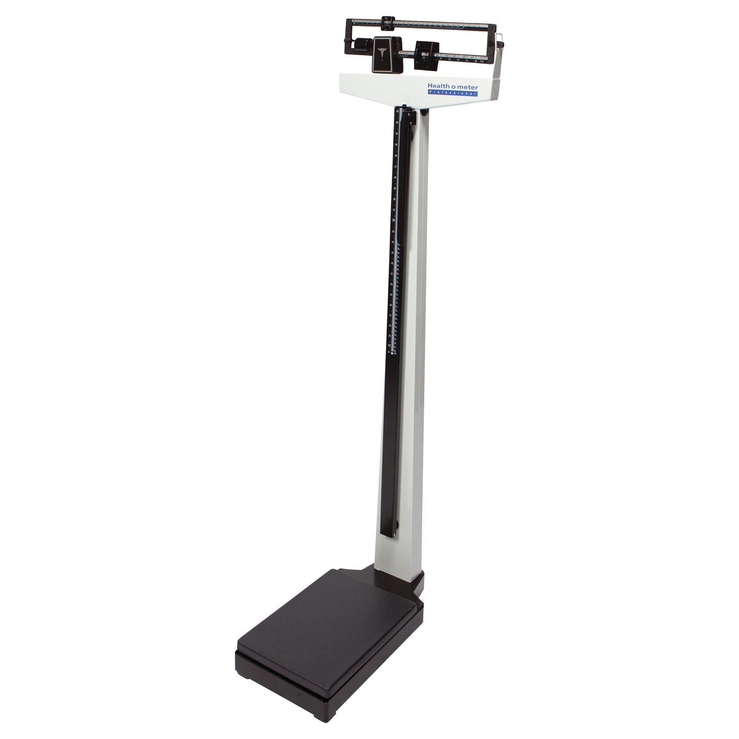 The Health o meter Mechanical Beam Scale features a sturdy base, vertical measuring bar, and a beam balance.