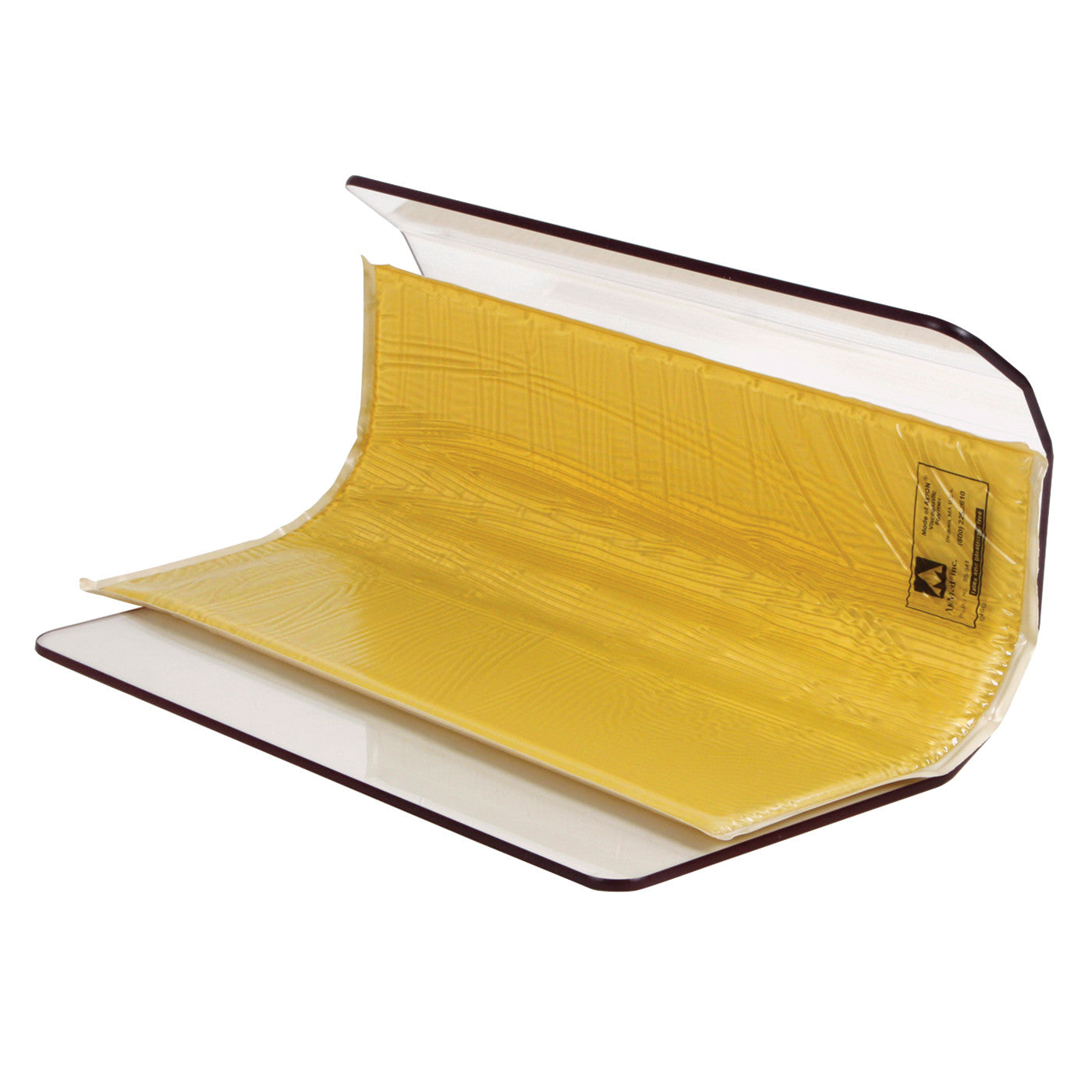 An AliMed Gel Toboggan Liner Kit with a yellow gel surface, designed to protect limbs during medical procedures.