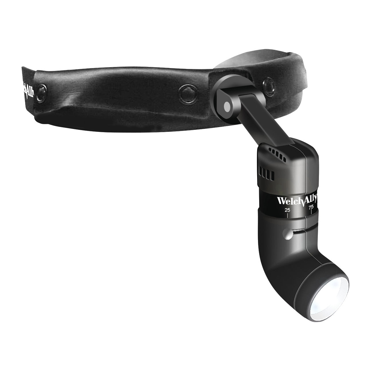 Welch Allyn Green Series Procedure Headlight with adjustable black headband and LED light for medical procedures.