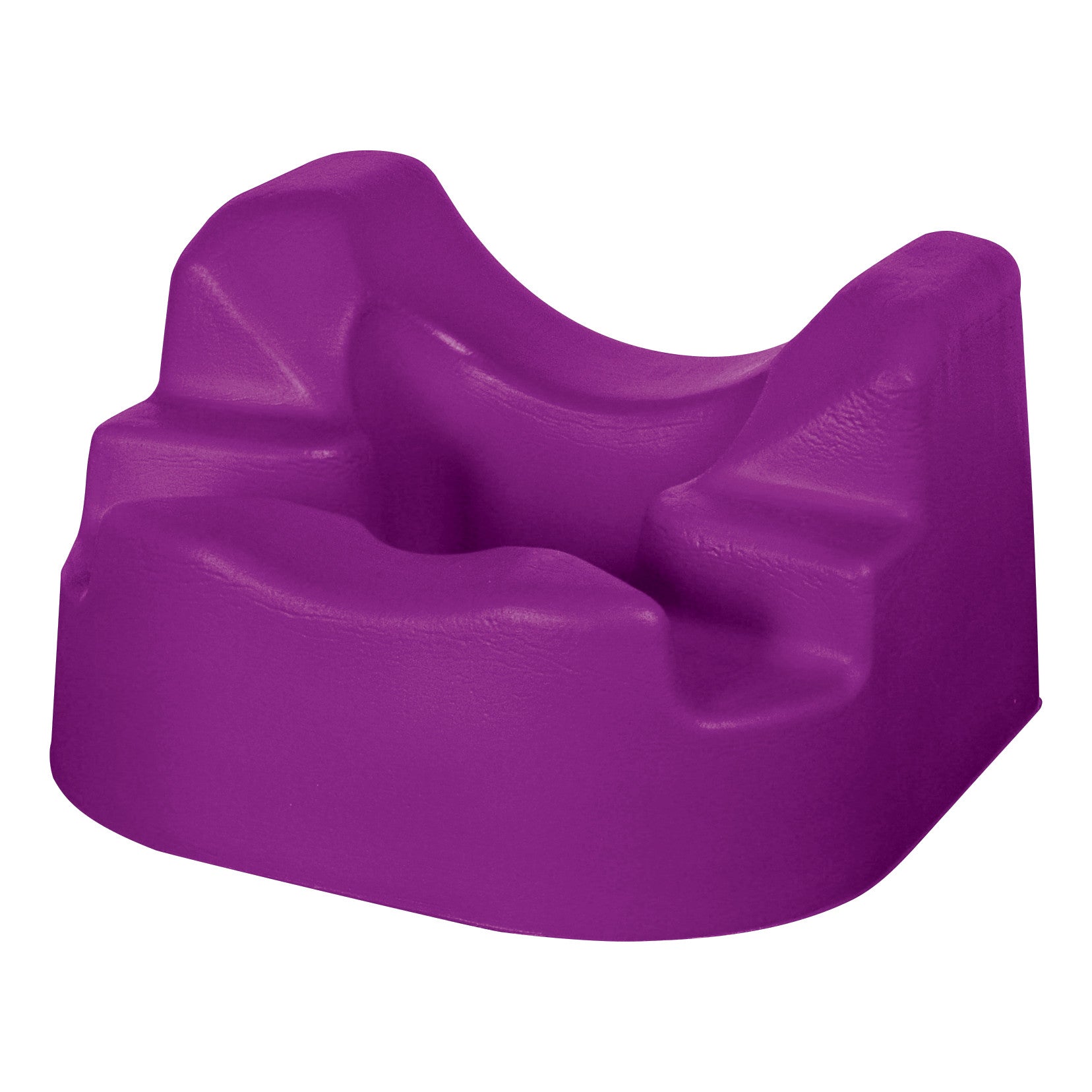 A purple Light Cloud Prone Headrest with contoured, elevated edges for comfort and support in a prone position.