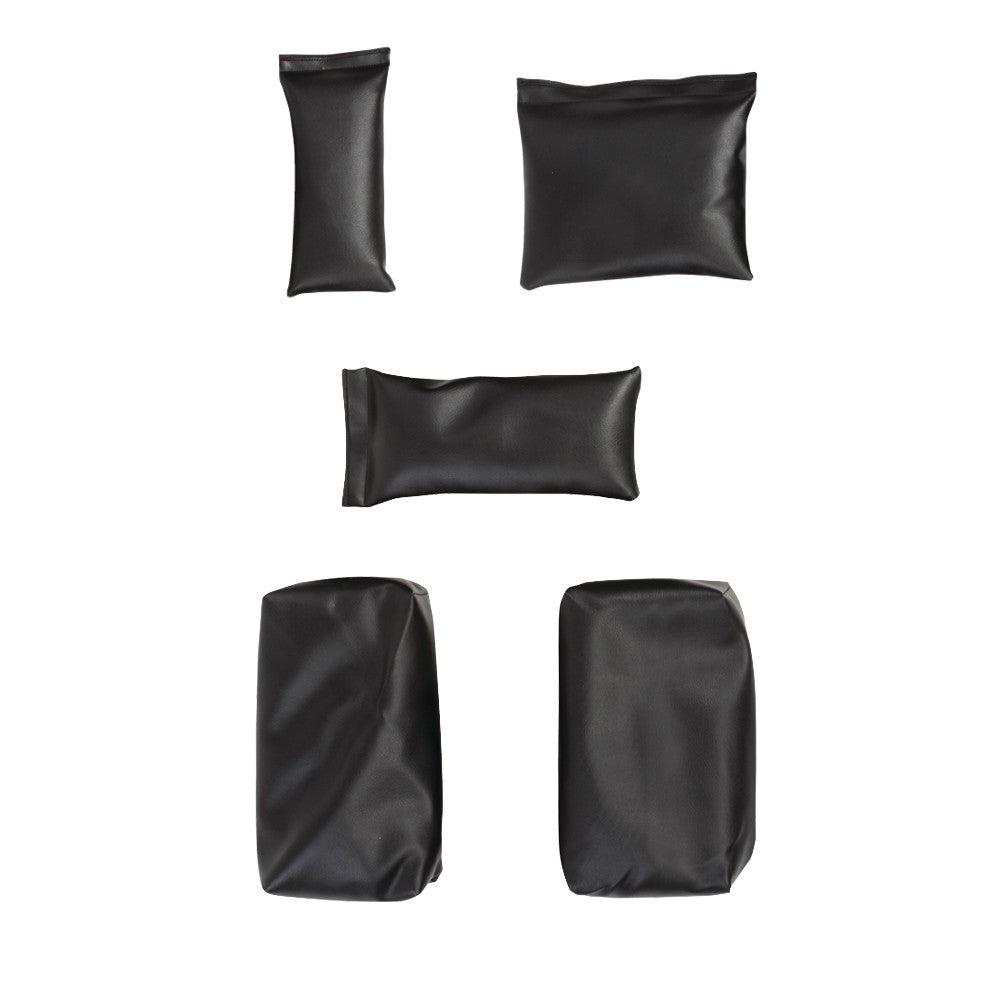 AliMed Femoral Sandbag Set includes five black, rectangular and cylindrical sandbags of varying sizes on a white background.