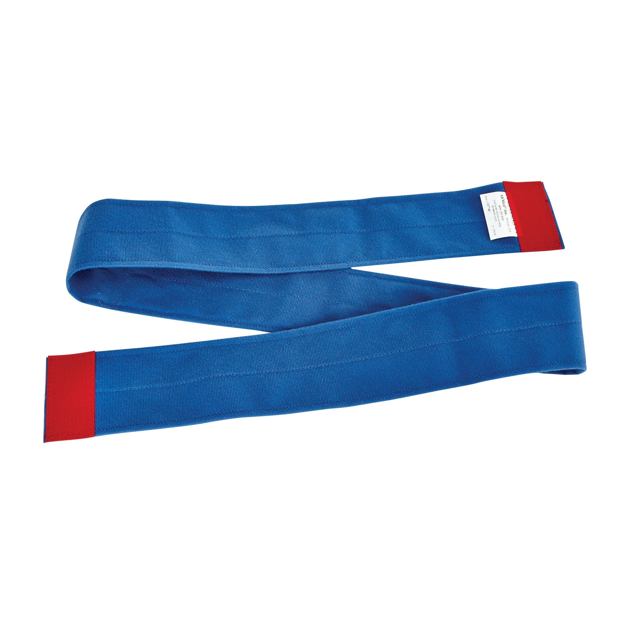 AliMed MRI/CT Arm Holder, a blue strap with red ends and a label, used for securing arms during MRI or CT procedures.