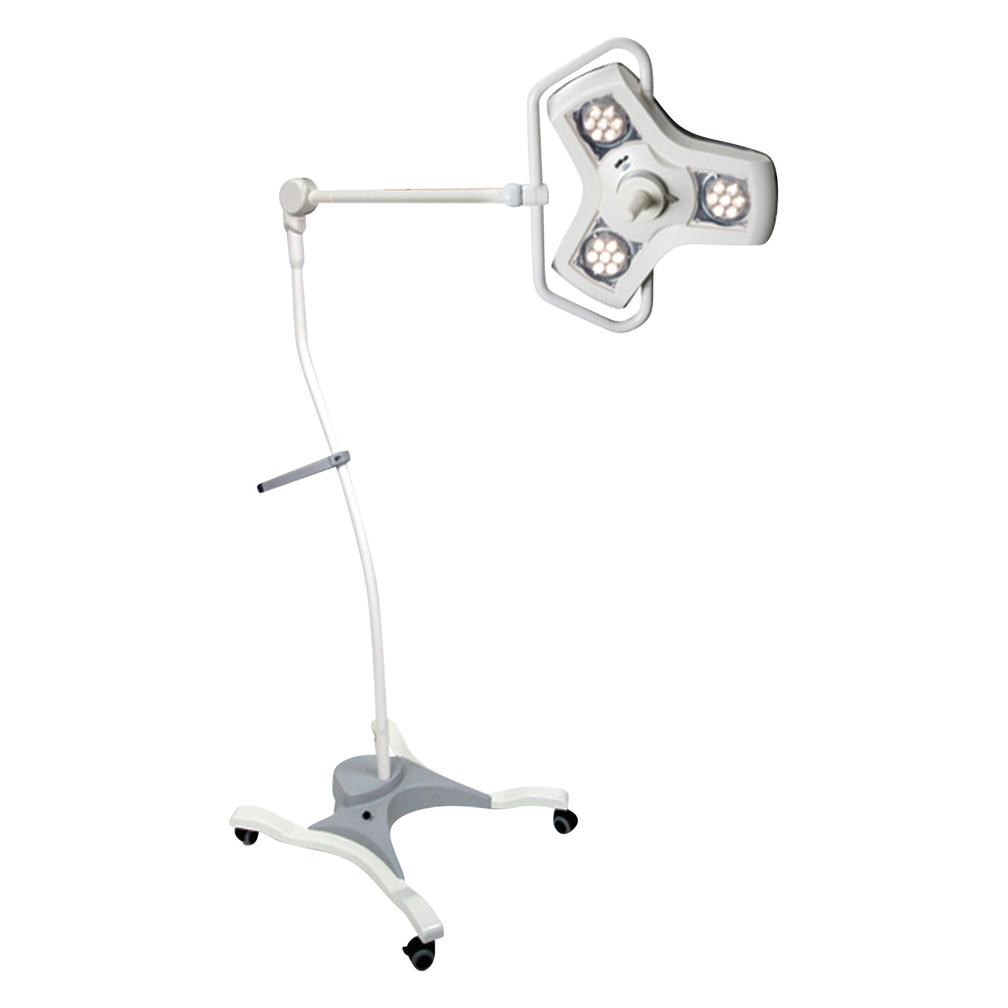 Burton AIM LED Surgical Light with a three-light head, mounted on an adjustable stand with wheels for mobility.