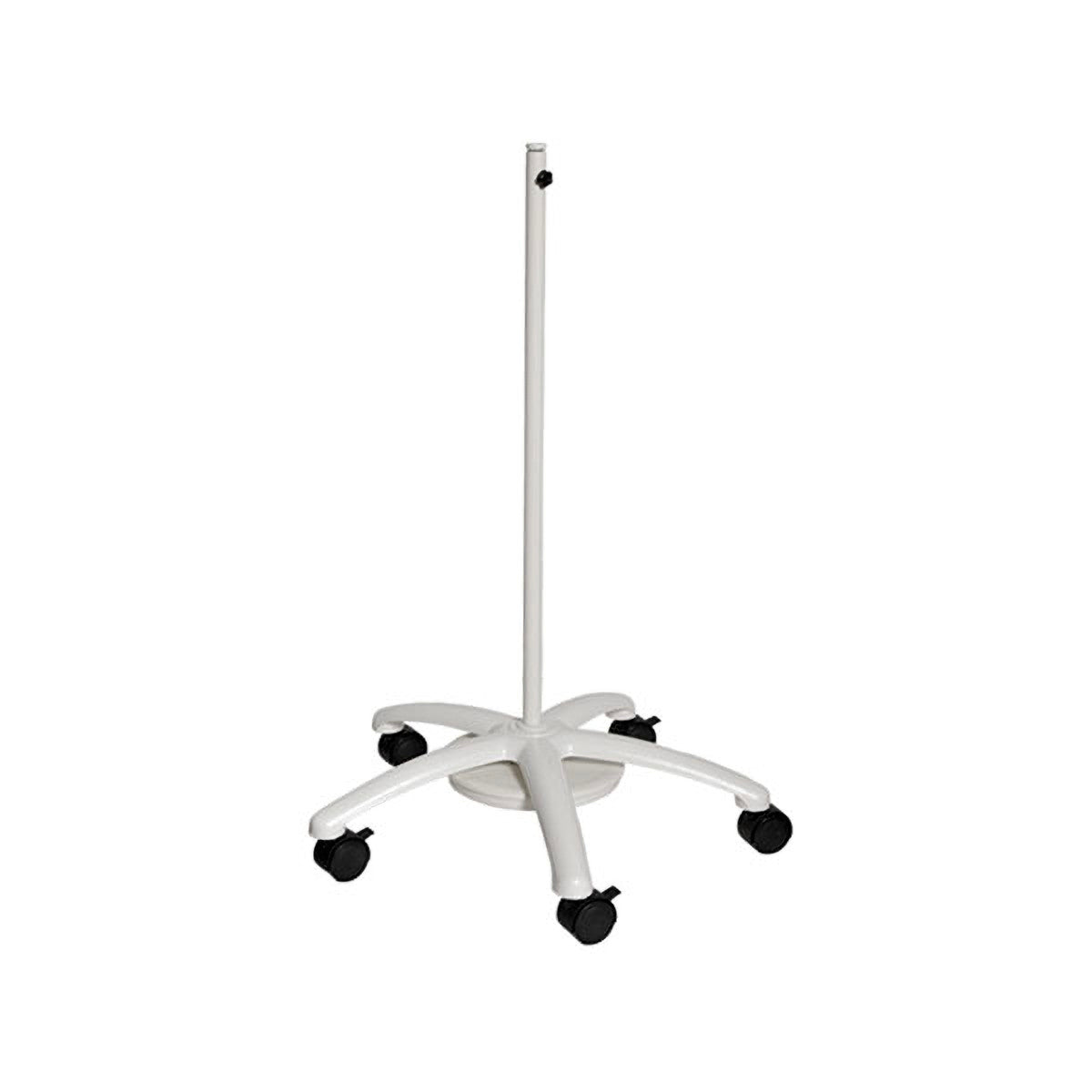 Mobile stand for Burton Wave LED Magnifier Light with a central pole and five legs on wheels, designed for stability and mobility.
