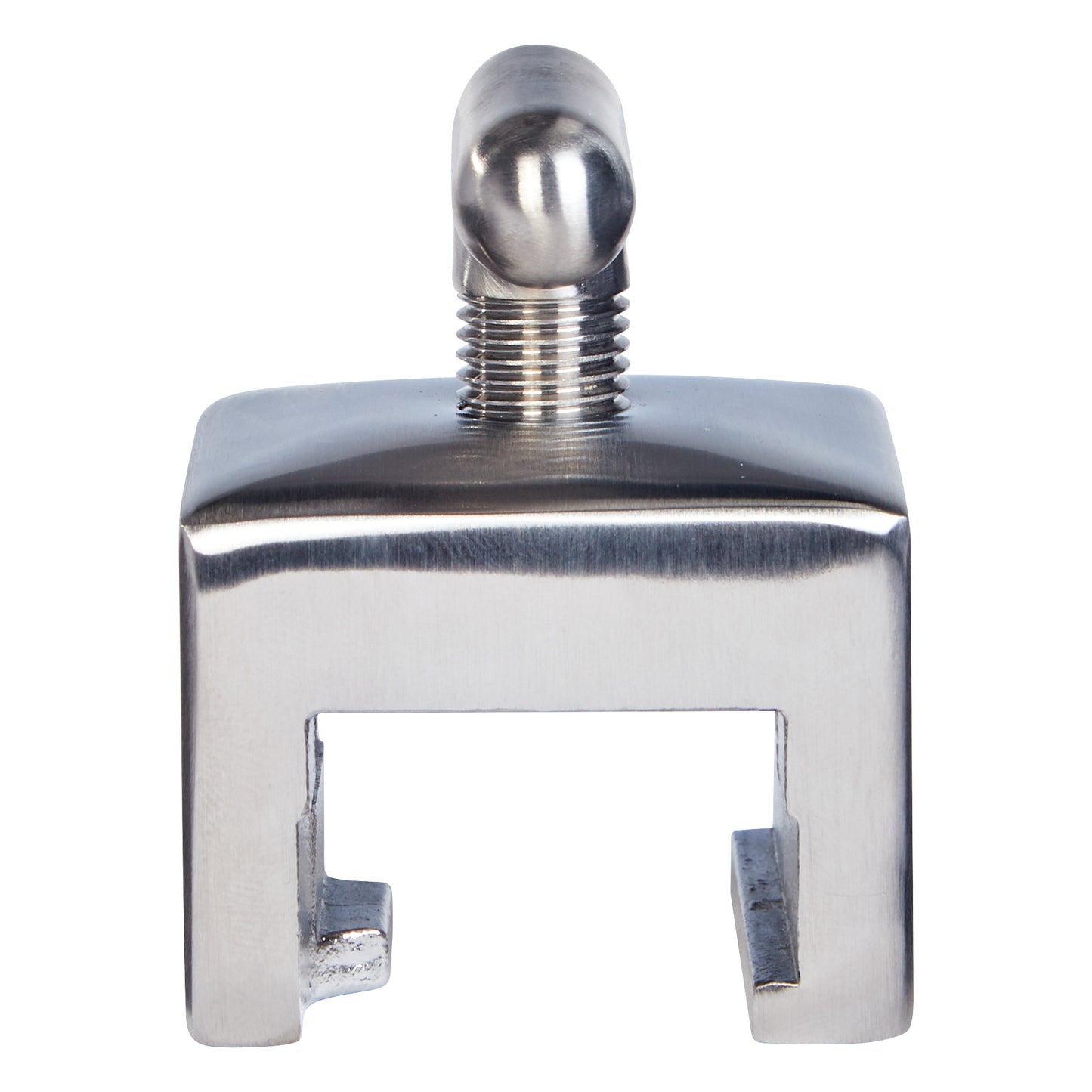 AliMed Stainless Steel Side Rail Socket, featuring a rectangular metal frame with a threaded knob on top and an open bottom section.