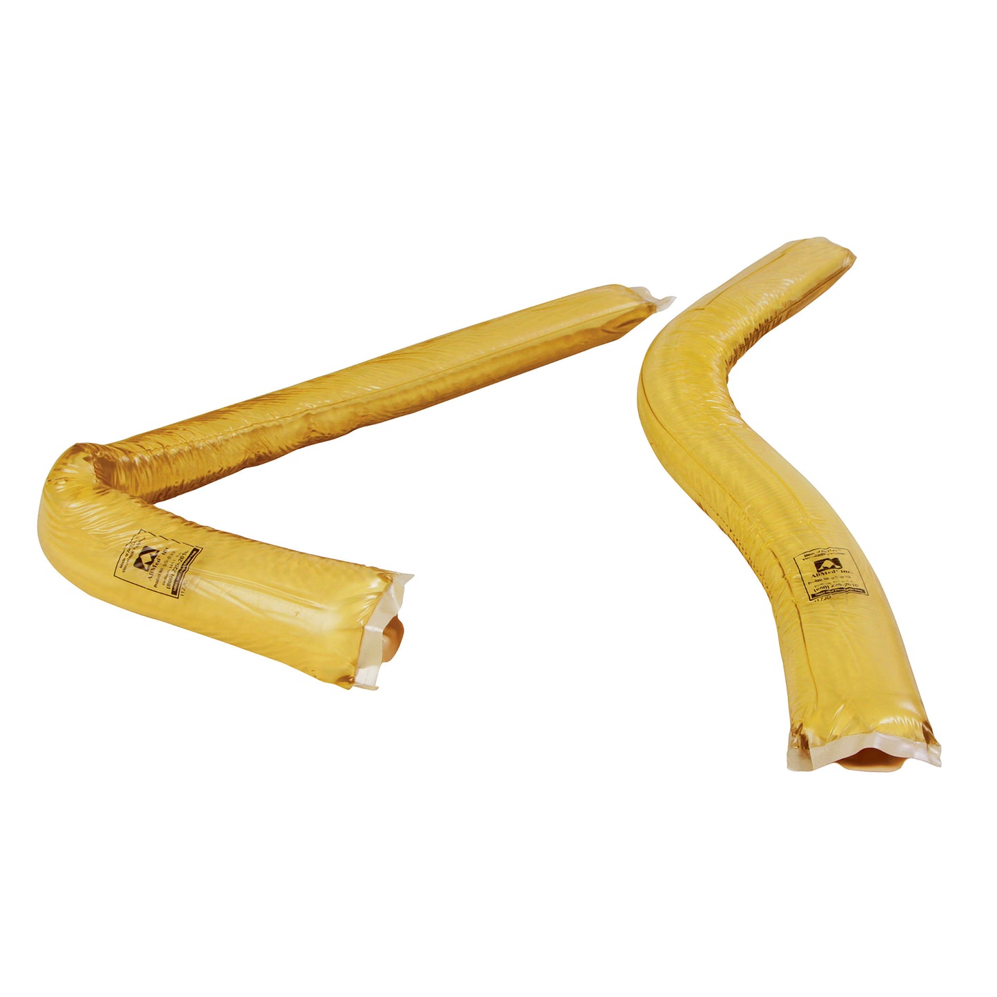 Two yellow AliMed AliGel Pole Sleeves are displayed on a white background. They are flexible and protective.