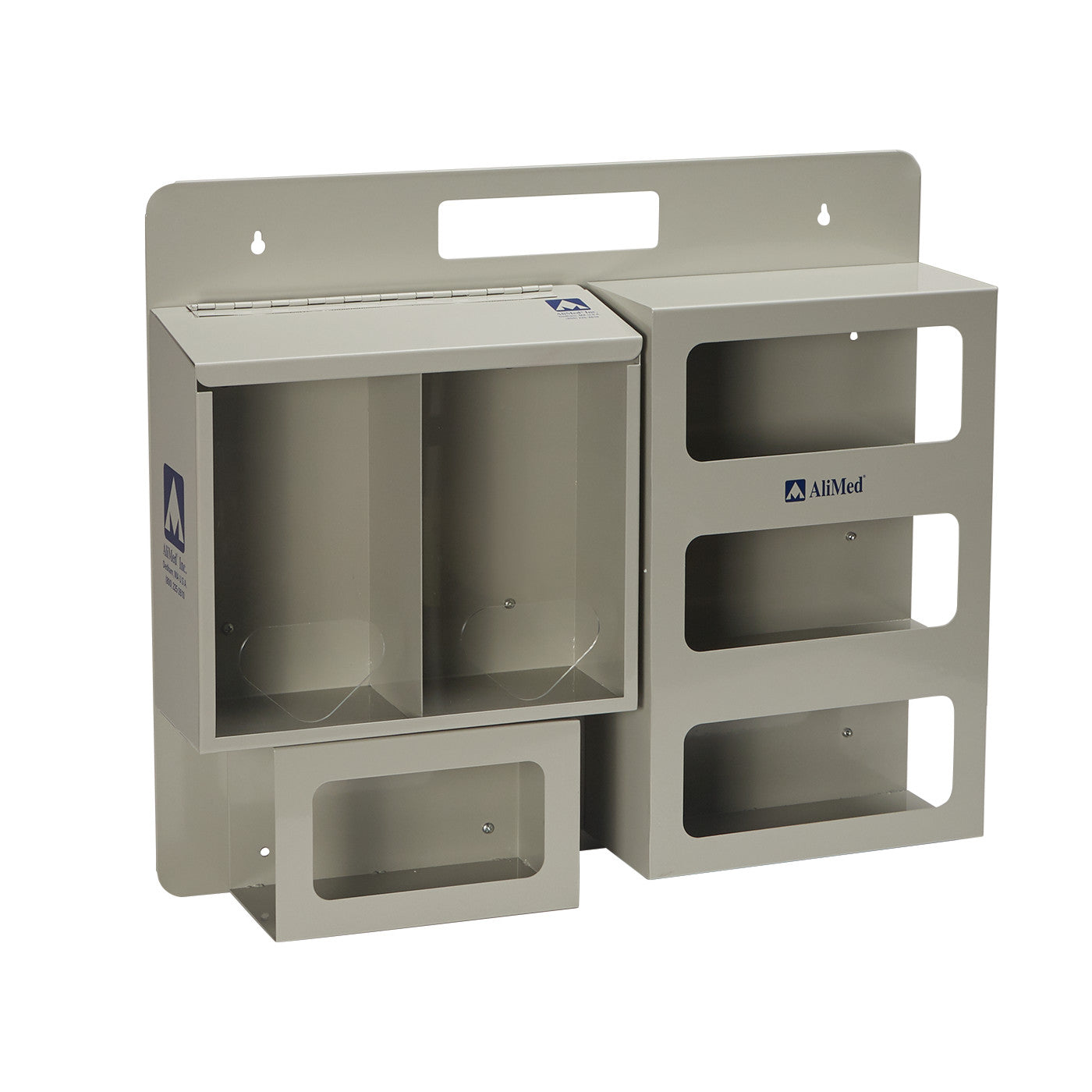 AliMed Bulk PPE Organizer with multiple compartments for storing personal protective equipment, featuring a neutral gray design.