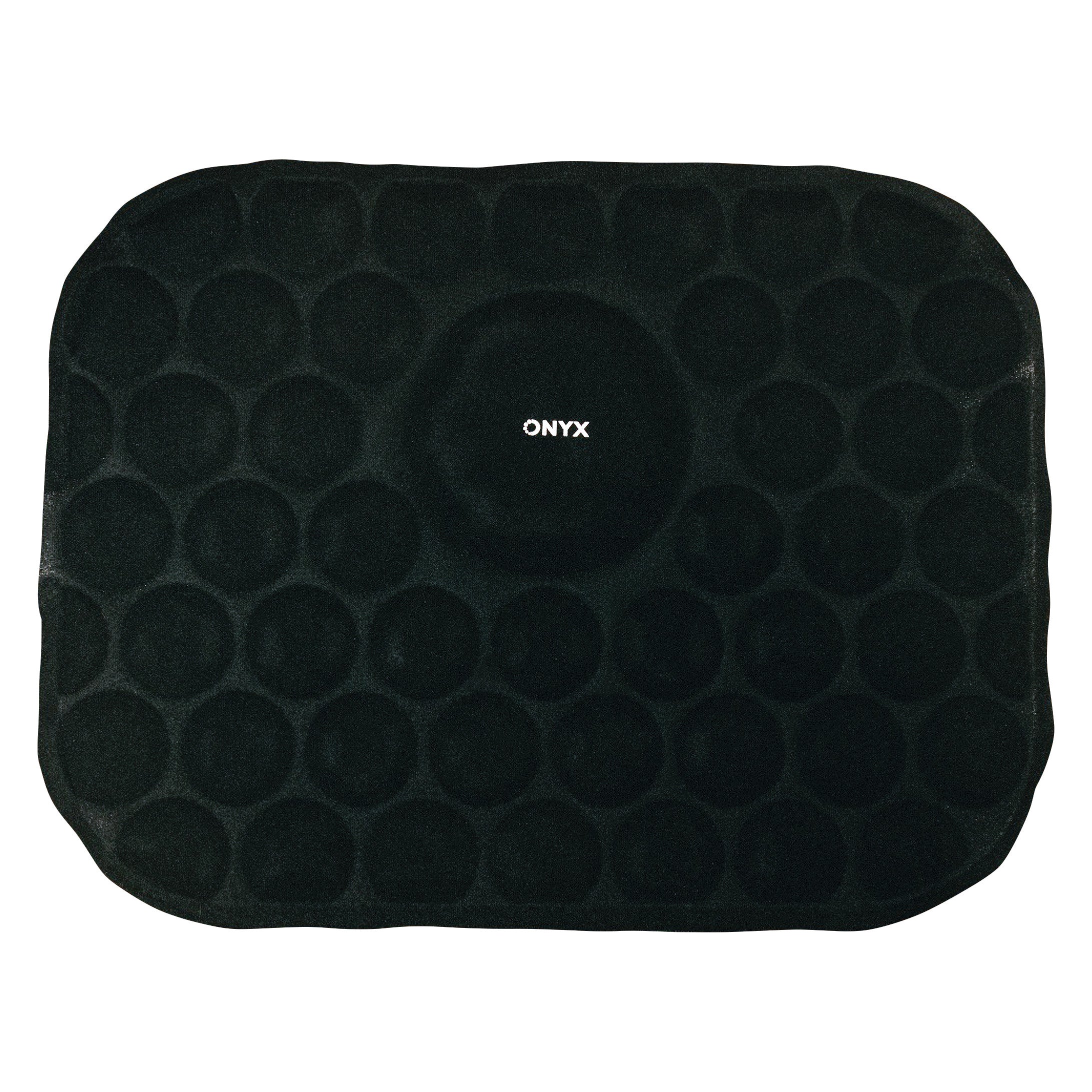 The Xena Therapies Cool Pad is a black, rectangular mat with circular patterns and "ONYX" written in the center.