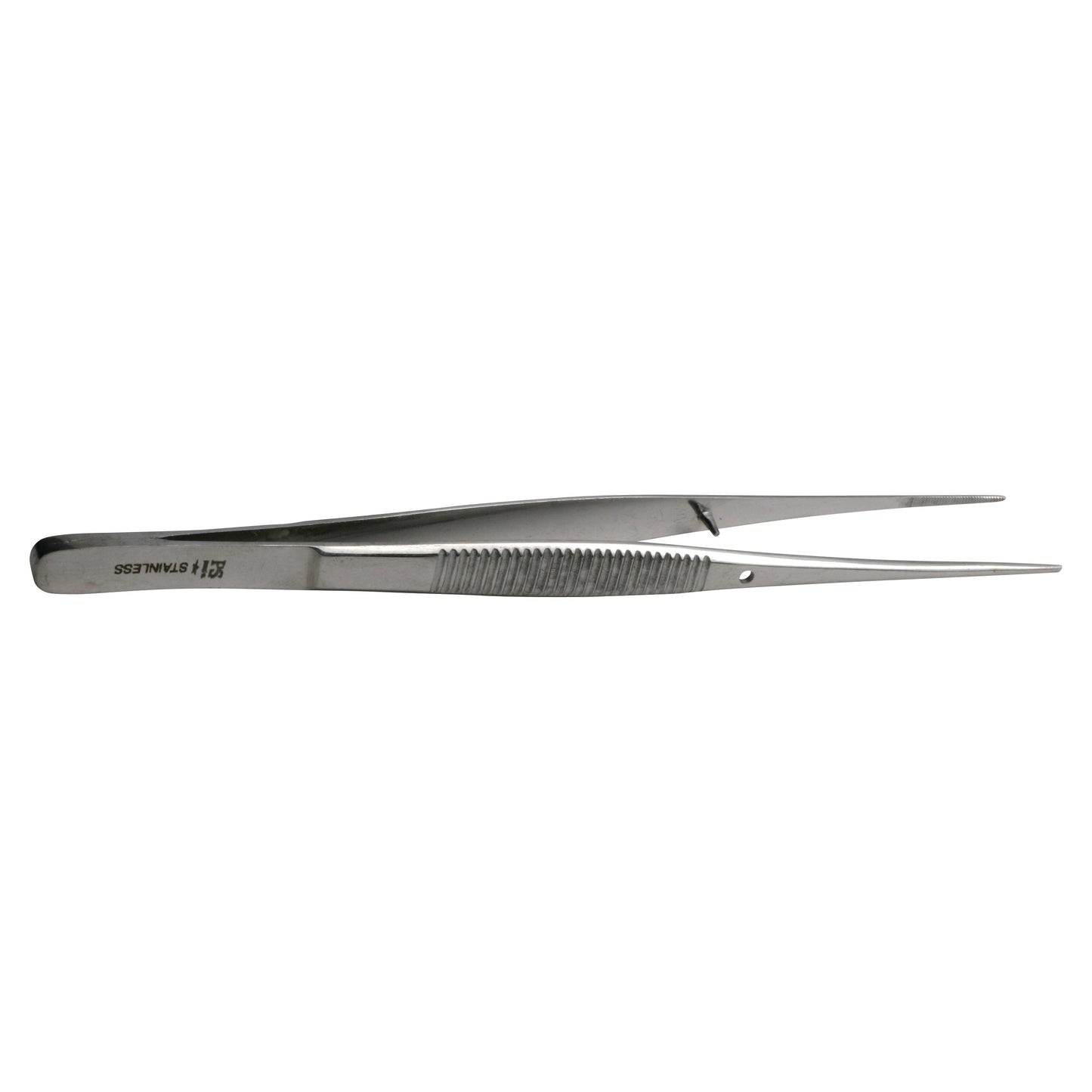 Semken Dressing Forceps made of stainless steel with textured grips and pointed tips used for precision handling in medical procedures.