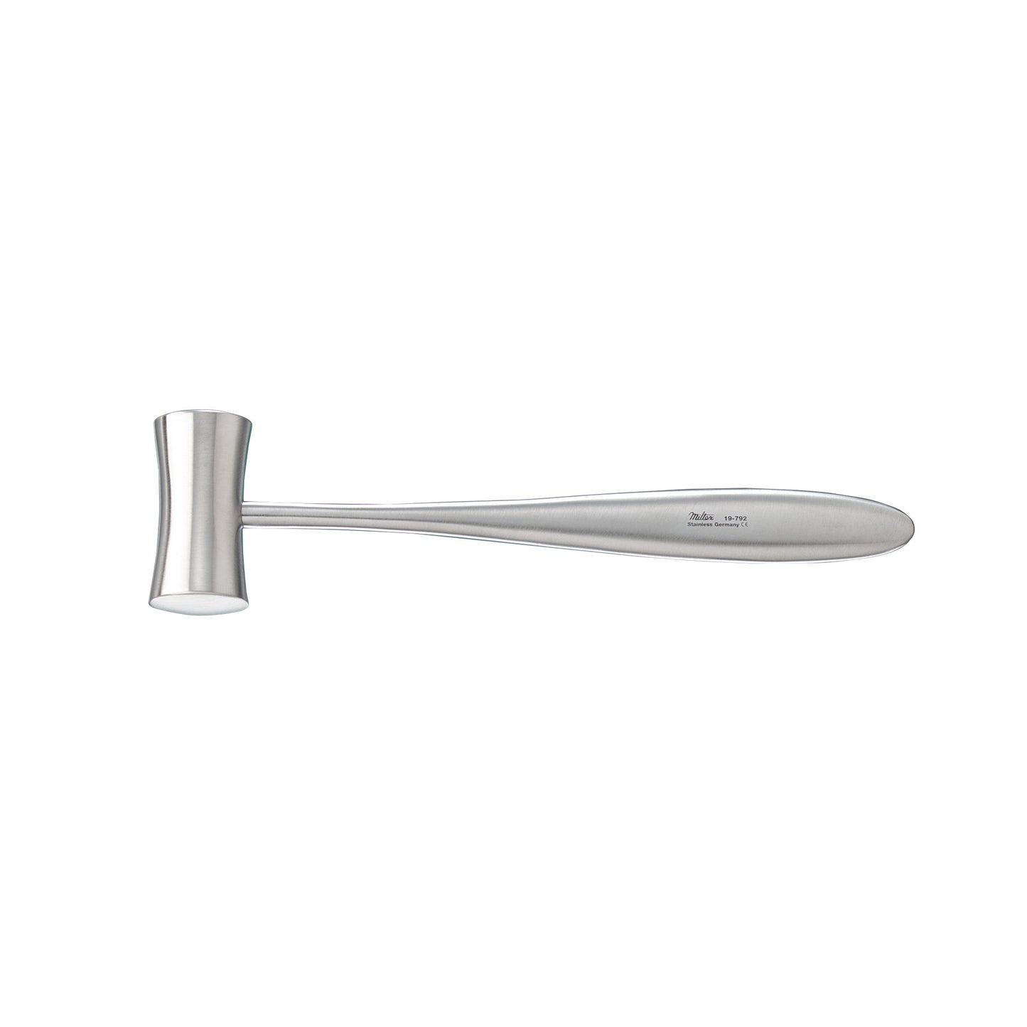 Miltex Lucae Bone Mallet with a cylindrical head and sleek metal handle, designed for surgical orthopedic use.