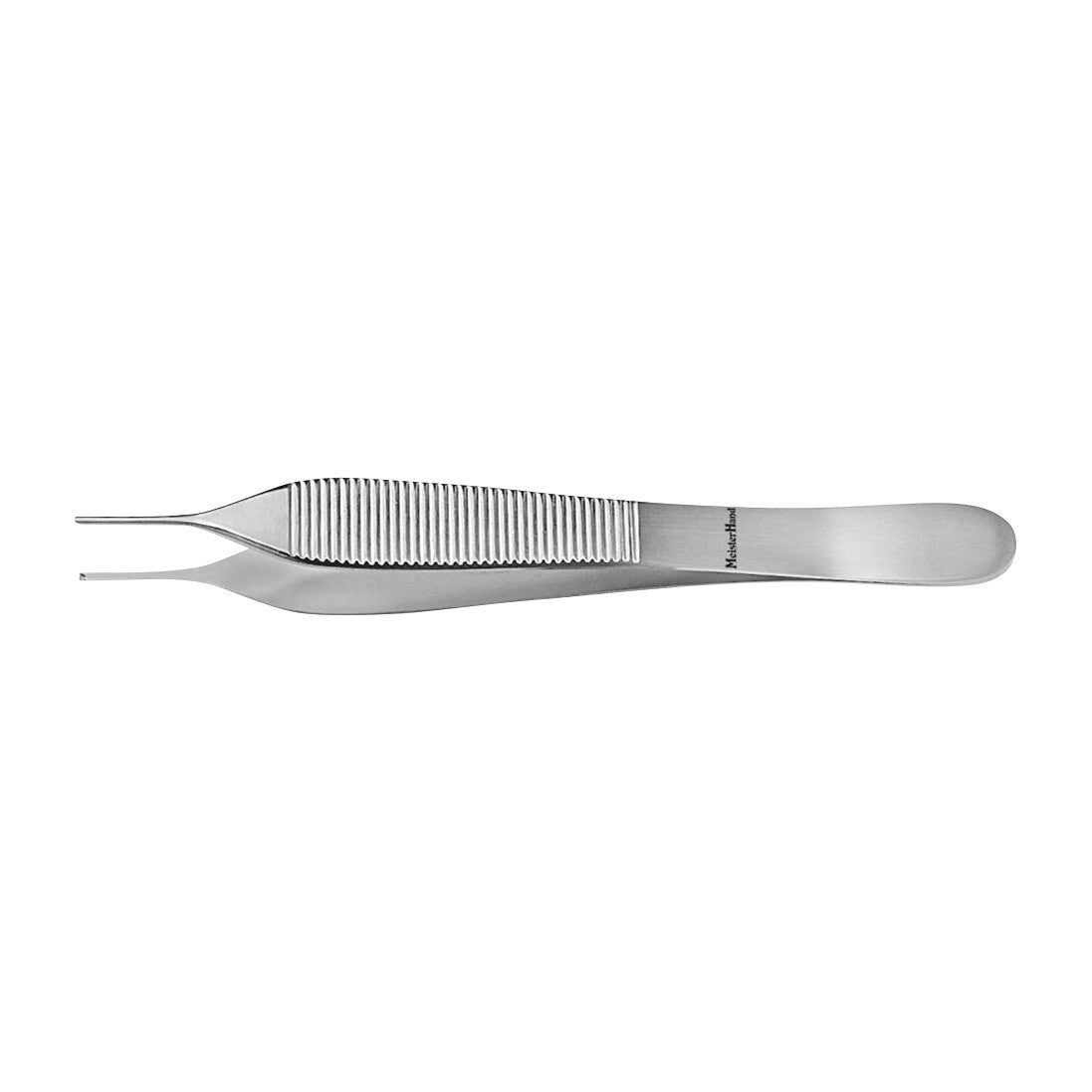 Miltex MeisterHand Delicate Adson Tissue Forceps with a ribbed grip and tapered tips, designed for precise surgical use.