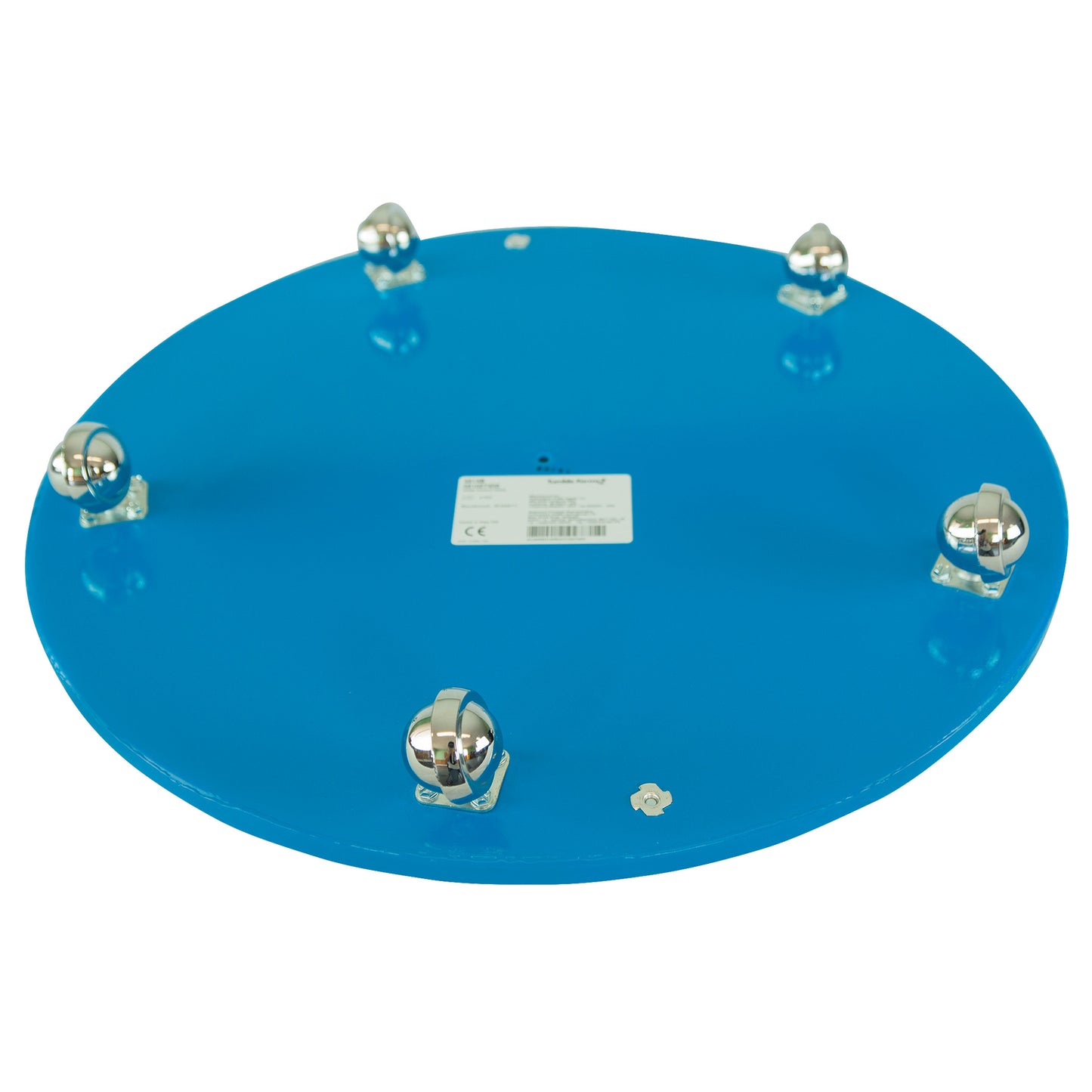 The Tumble Forms2 Scooter Board is a blue round platform with five swivel casters mounted on the underside.