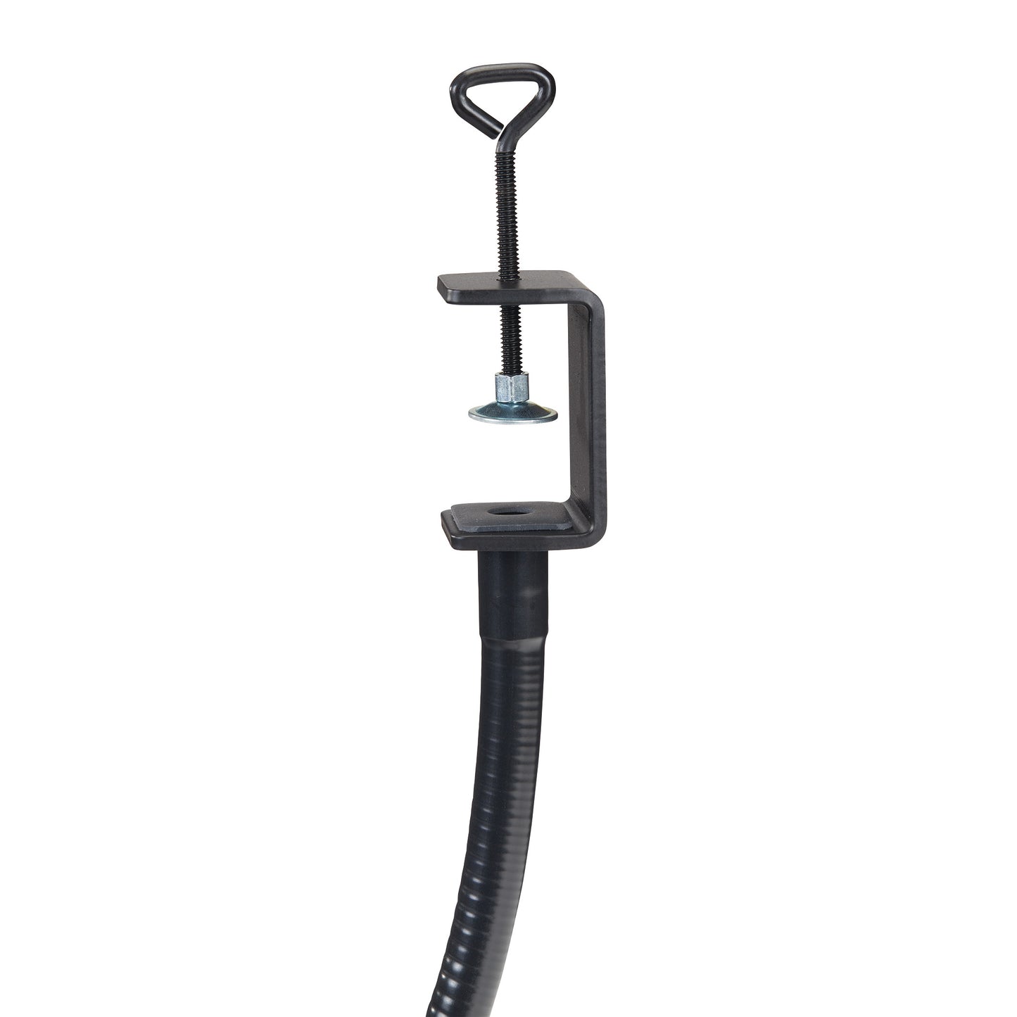 The C-Clamp Malleable Anesthesia Screen features a black C-clamp with a screw mechanism attached to a flexible, ribbed tube.
