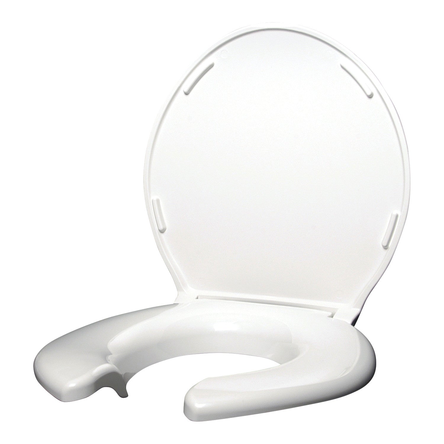 The Big John Original Bariatric Toilet Seat is a white, open-front toilet seat designed for increased comfort and support.