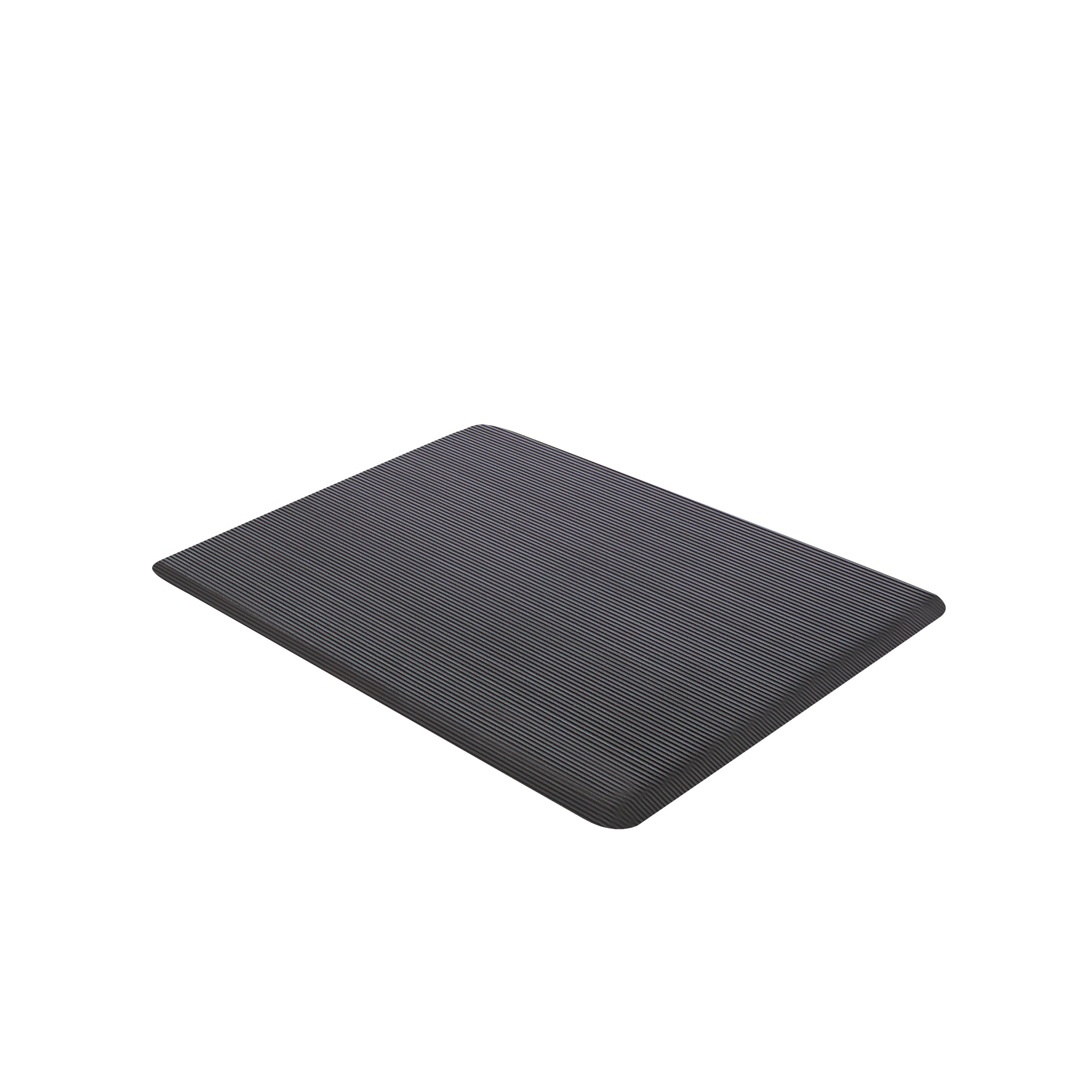 ErgoMat Anti-Fatigue Mat in black with a slightly textured, ribbed surface, designed to provide comfort and support when standing.