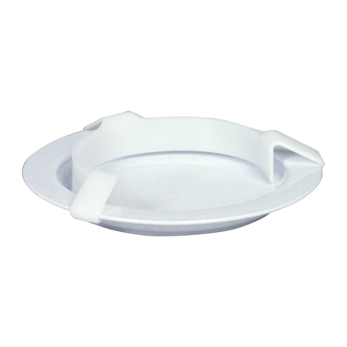 Large Plastic Plate Guard in white, designed to fit around the edge of a plate, helping to prevent food from spilling.