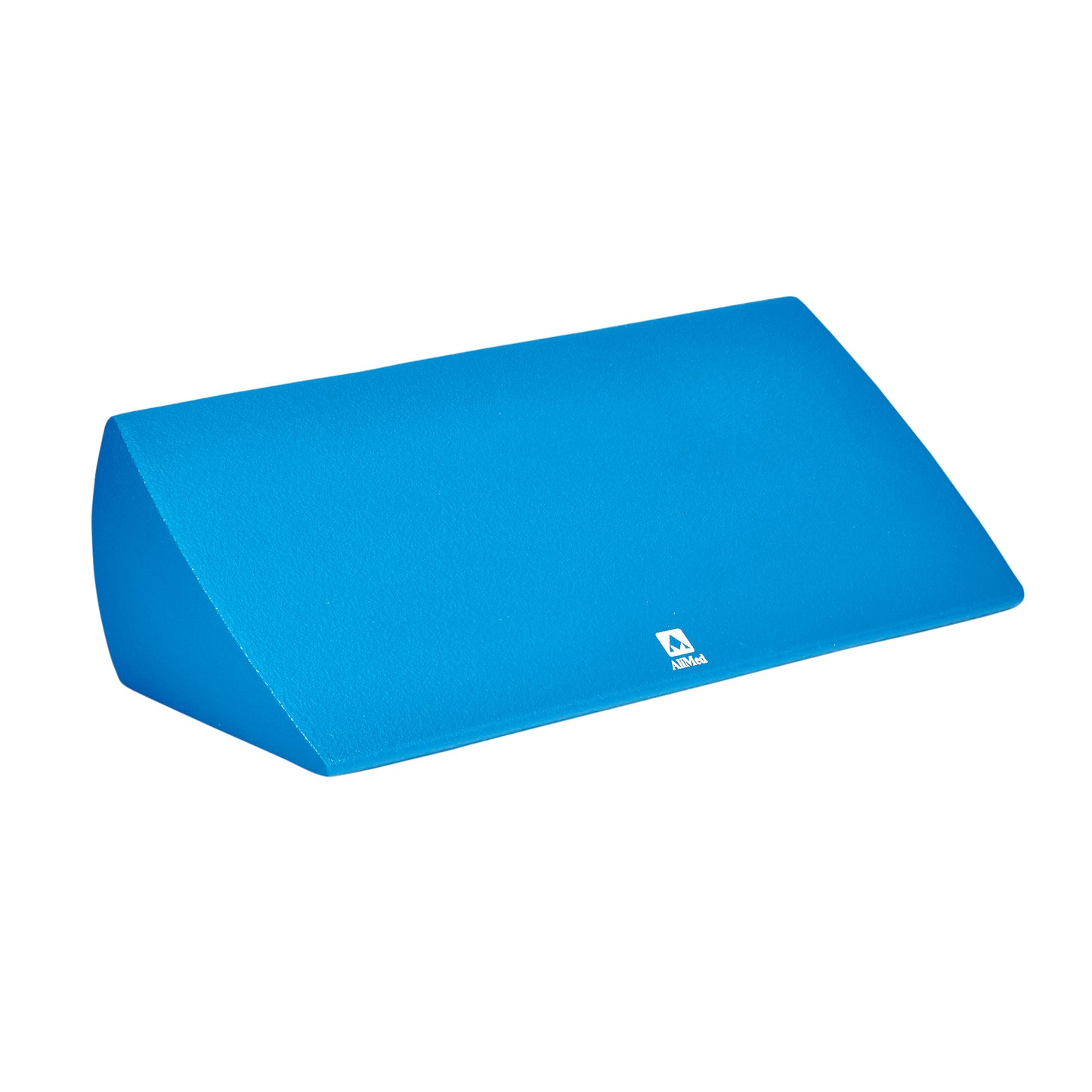 A blue AliMed InvisiCoat 35/55 Degree Wedge Positioner, with a sloped design, used for body support or positioning.