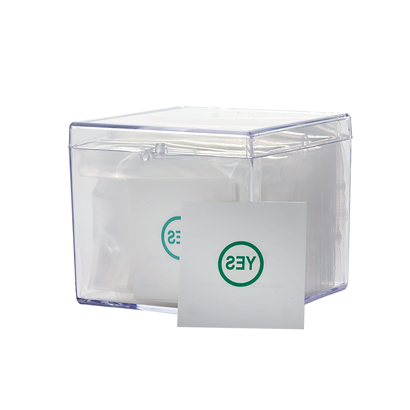 Clear box showing Viscot TAT "YES" Marker cards with a green "YES" inside a circle on each card.