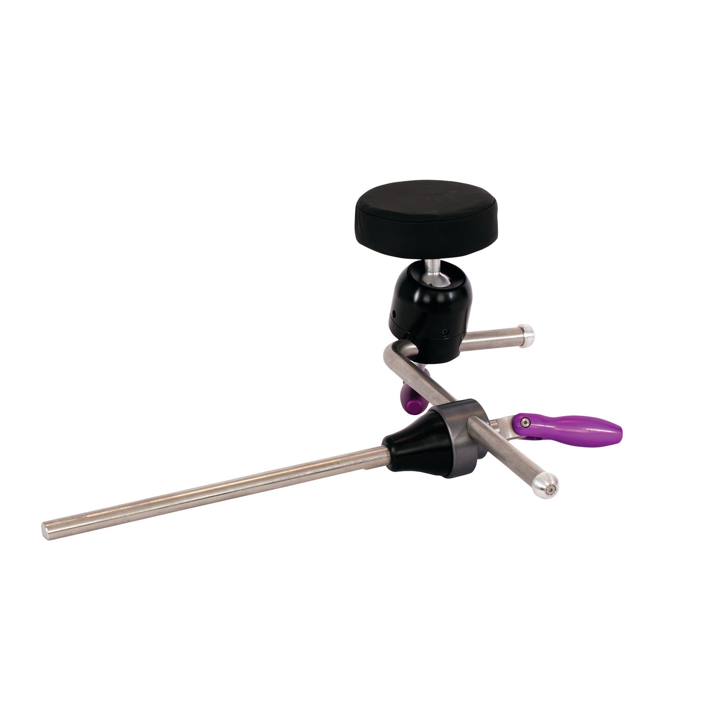 KYRA Lateral Positioner with a padded clamp and adjustable metal rods for securing patients in a stable lateral position.