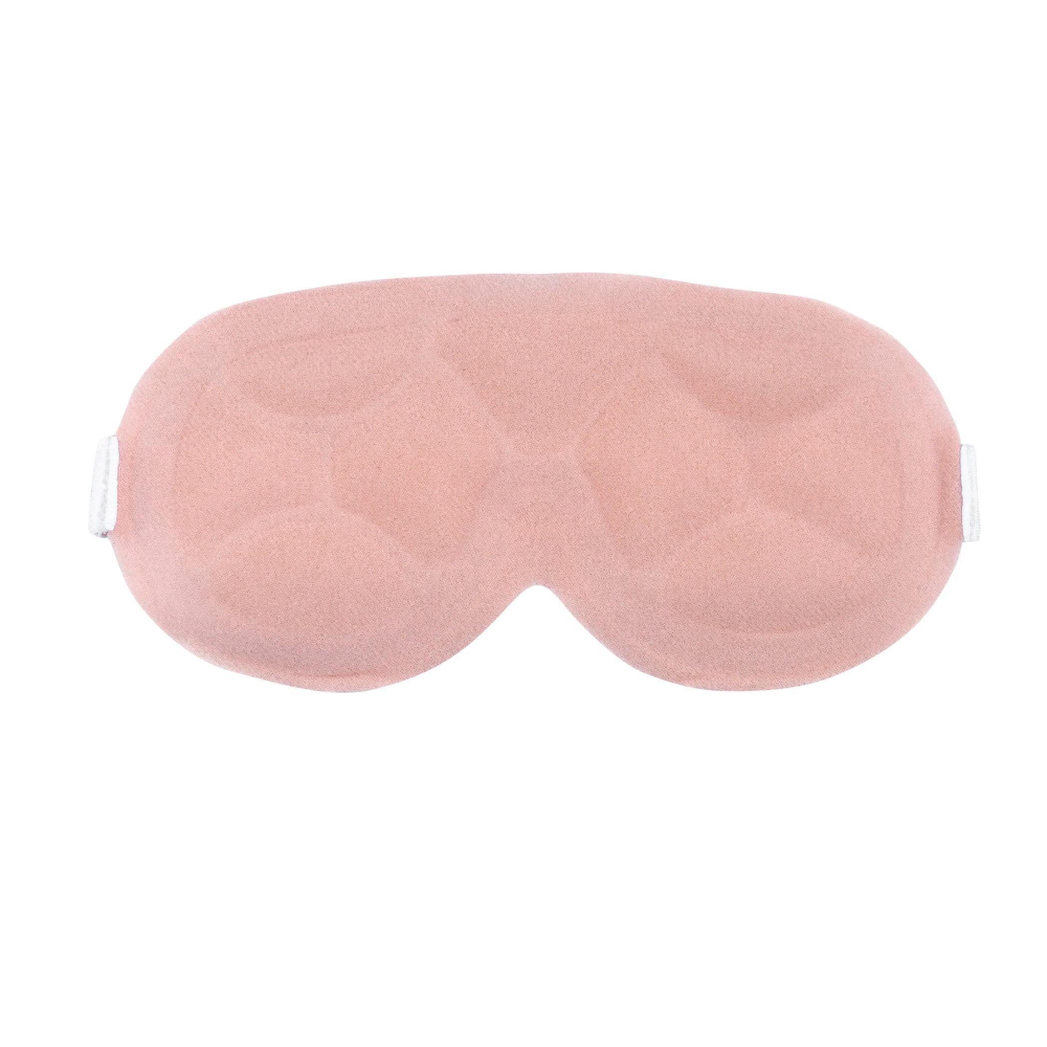 The Xena Therapies Opal Cool Eye Mask is pink with a quilted pattern and has adjustable white straps on the sides.