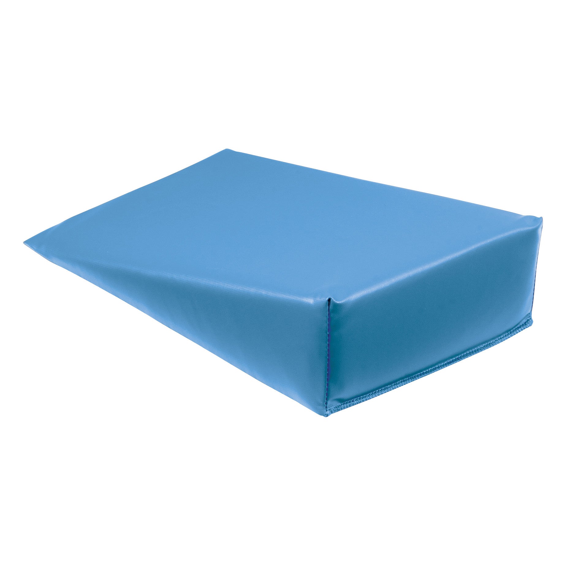 Blue AliMed Vinyl-Covered 15 Degree Small Wedge Positioner, designed for patient support and positioning in medical settings.