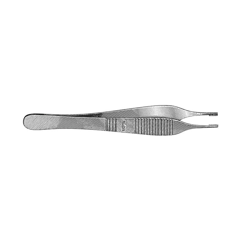 Brown-Adson Tissue Forceps with fine, serrated tips and a textured grip, used for handling delicate tissues in surgical procedures.