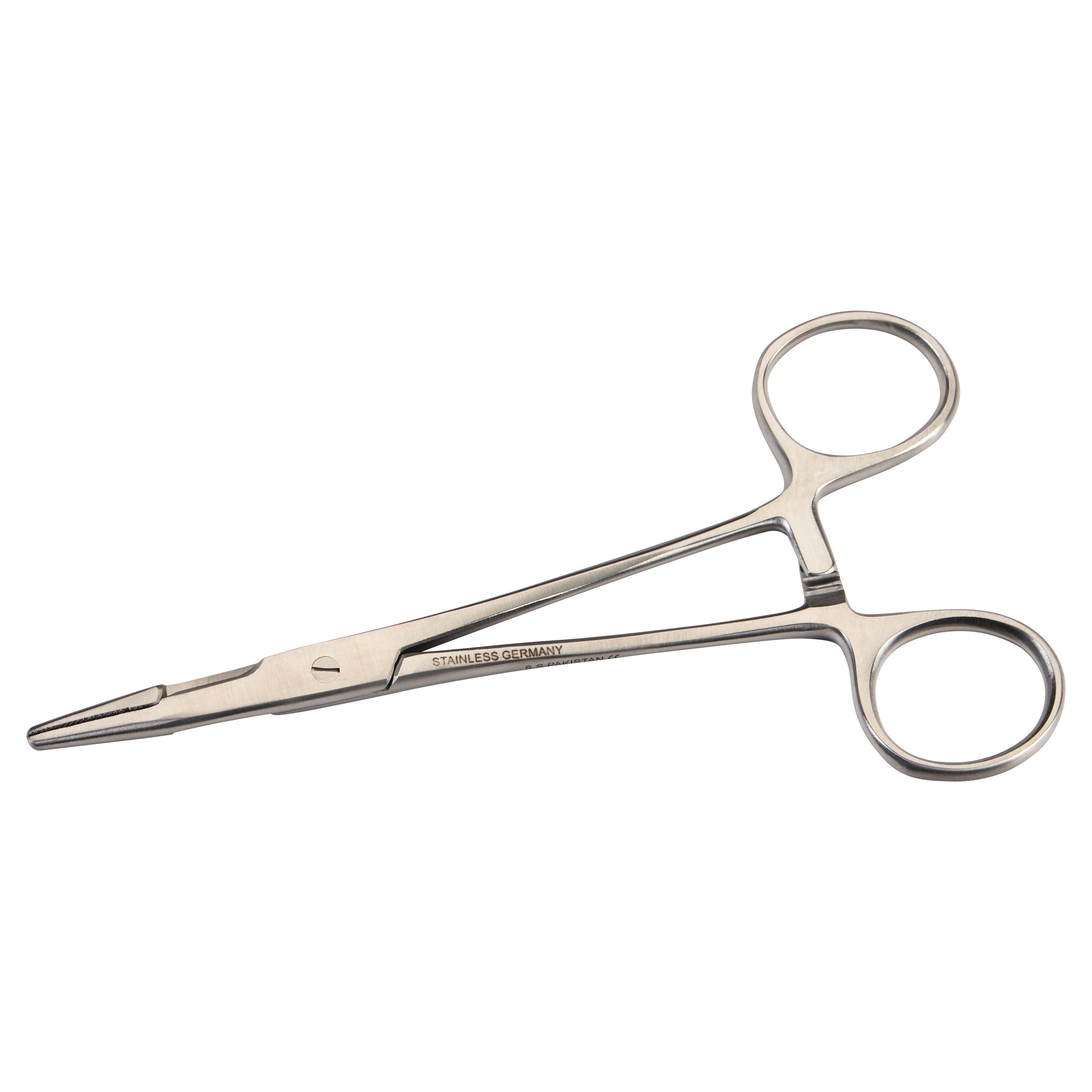 The Olsen Hegar Needle Holder and Scissors Combination is made of stainless steel with finger loops and a clamp mechanism.
