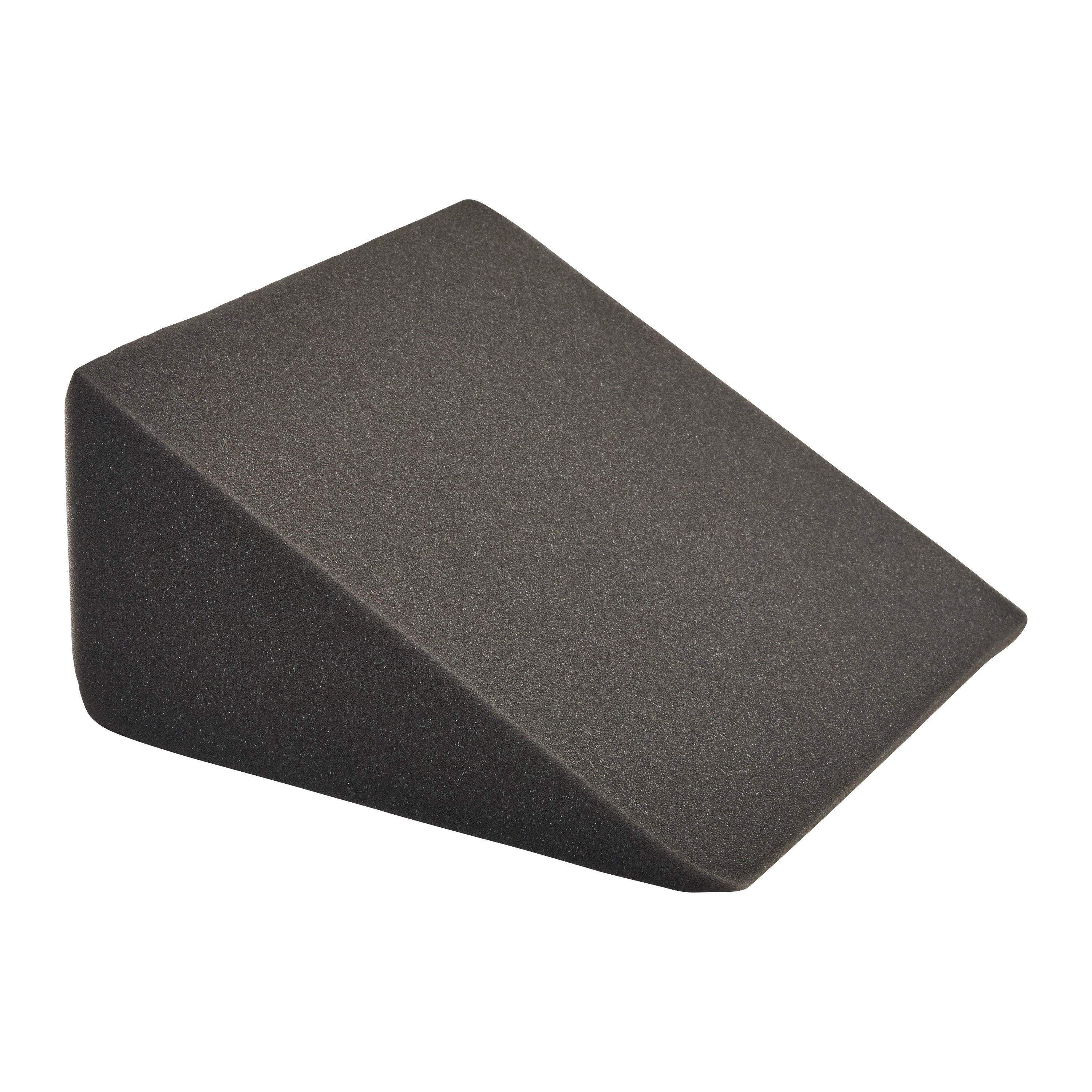 AliMed Uncovered Polyfoam 29 Degree Medium Wedge Positioner, a black foam wedge, designed for support in various positioning needs.