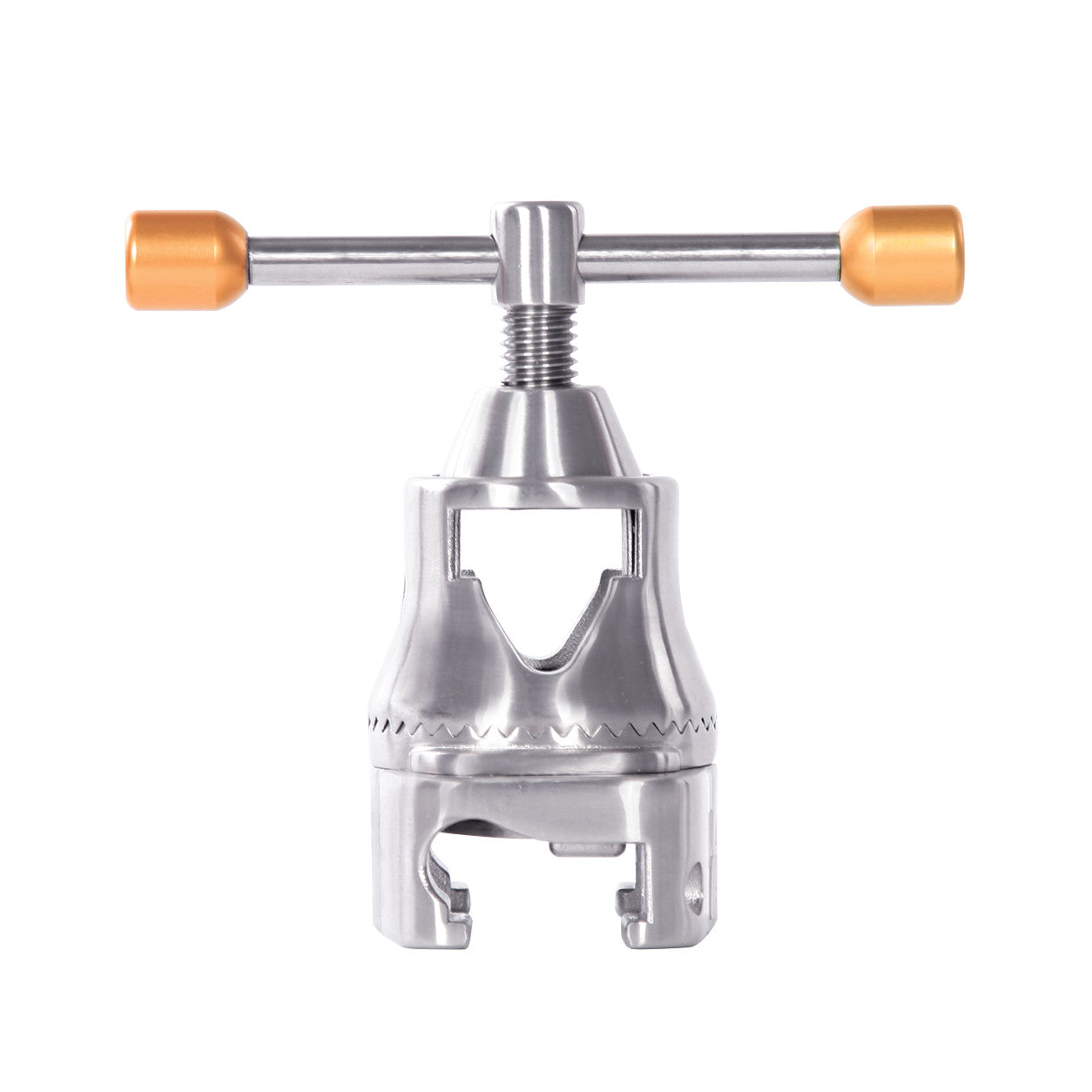 AliMed Clark Socket Plus EZ-On Table Clamp for U.S. Surgical Table Side Rails features a sturdy metal design with orange end caps.