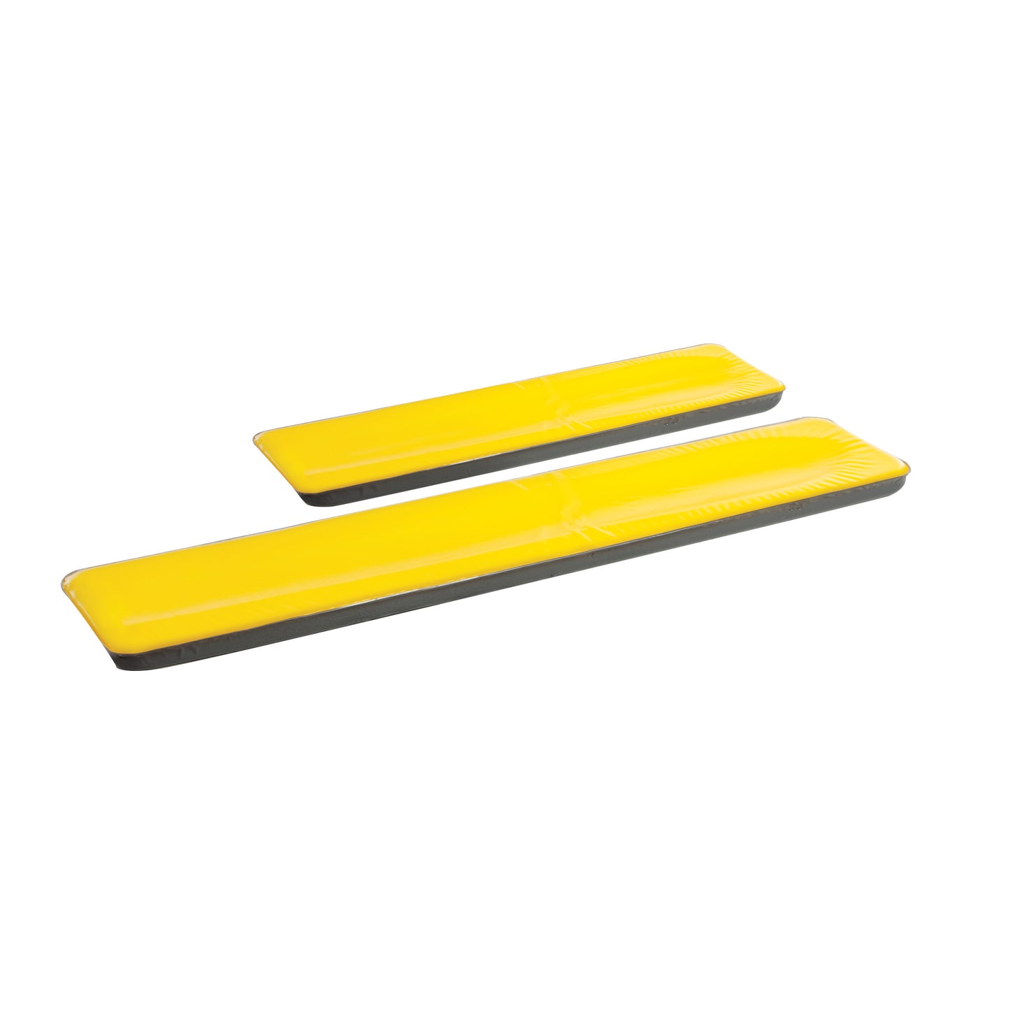 Two yellow AliMed AliLite Standard Armboard Pads of different sizes on a white background.