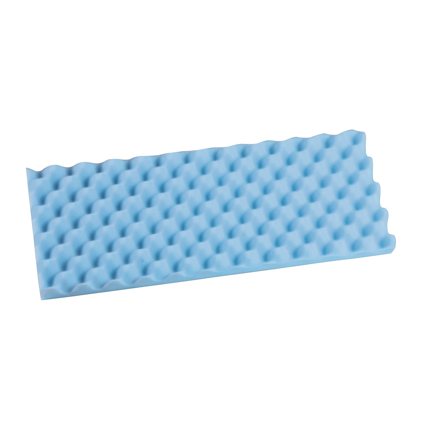 A blue AliMed Disposable Foam Lithotomy Boot Pad with an egg crate texture, designed for comfort and support.