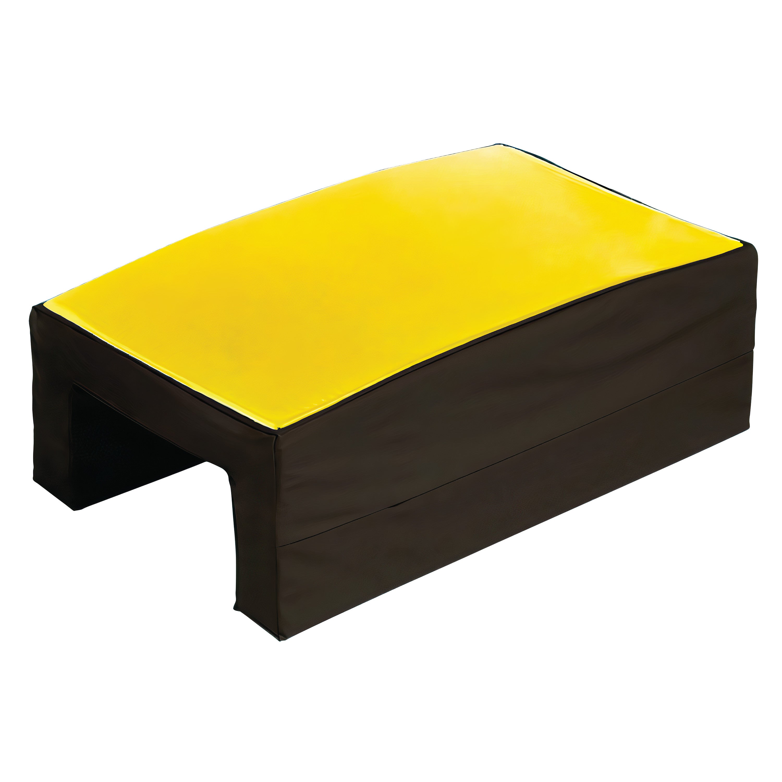 AliMed AliLite Lateral Leg Positioner with a black base and yellow top used for supporting and positioning a patient's leg.