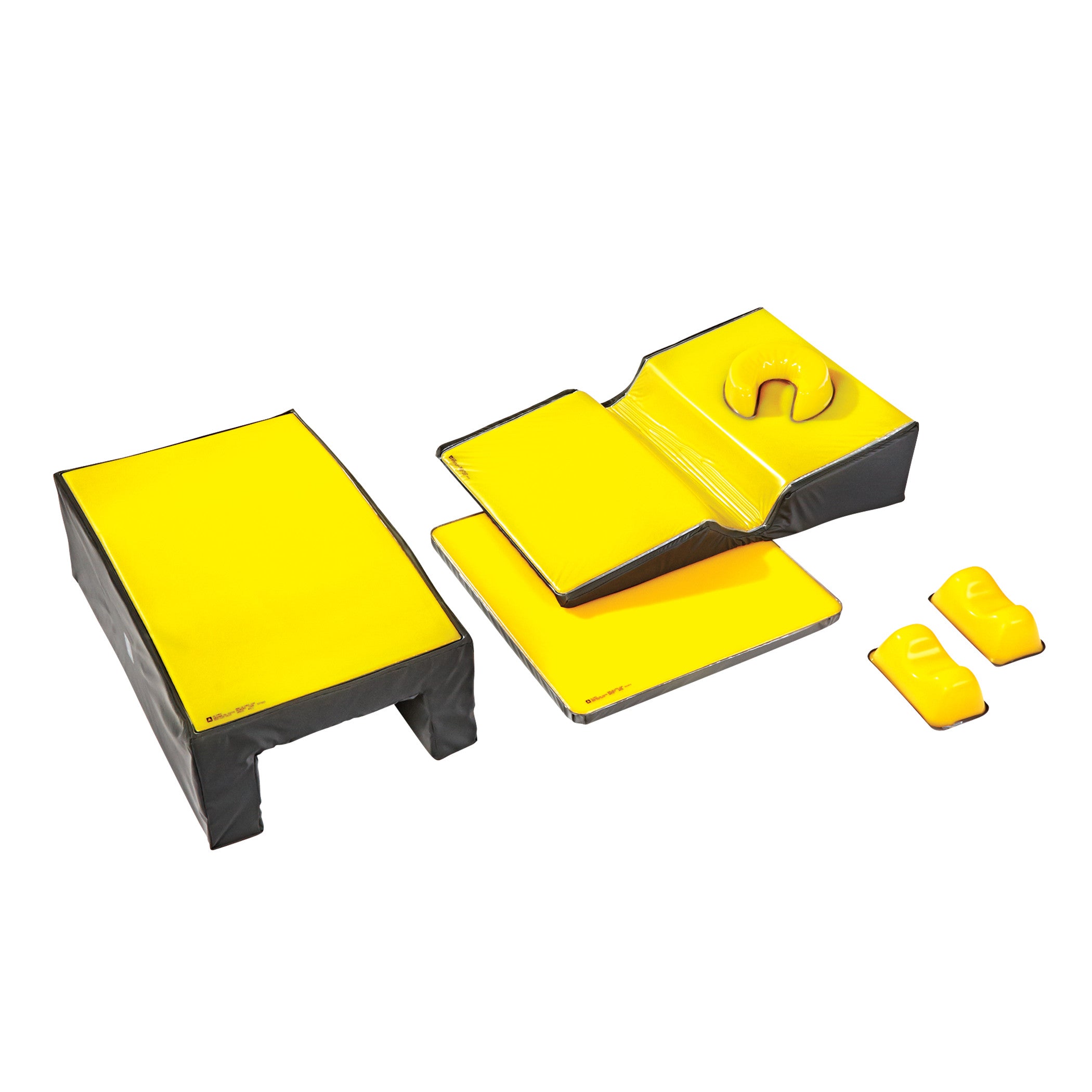 The AliMed AliLite Lateral Positioning Set includes yellow and black foam pads and supports for positioning patients laterally.
