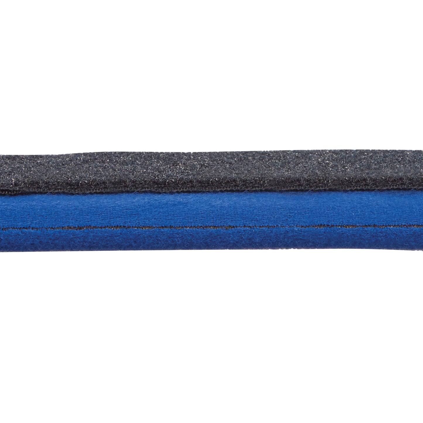 Close-up of an AliMed Disposable Surgical Strap in black and blue, showing its layered construction.