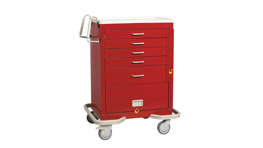 AliMed® Standard Series 5-Drawer Emergency Cart with Panel