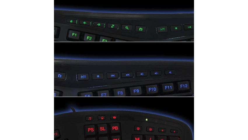 Adesso® Tru-Form 150 3-Color Illuminated Ergonomic Keyboard 