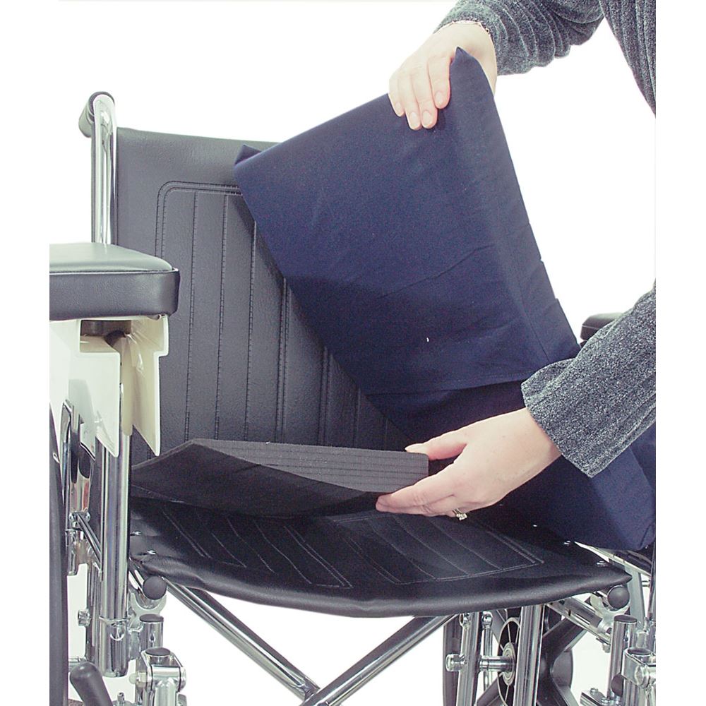 Secure SWSC-1 High Density Wedge Wheelchair Seat Cushion with Safety Strap - Non