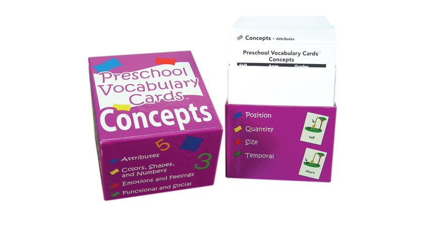 Preschool Vocabulary Cards Concepts