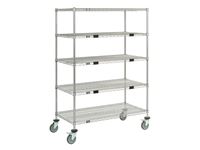 Nexel® Wire Shelf Exchange Cart with 5 Open Shelves