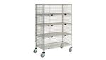 Nexel® Shelf Exchange Cart with Three-Sided Enclosure Panels