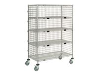 Nexel® Shelf Exchange Cart with Three-Sided Enclosure Panels